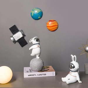 Lively <span class=keywords><strong>Chubby</strong></span> Pedal Luna Conejo Astronauta Artesanía Decoración Dormitorio Regalo Escultura de resina - Product Image 2