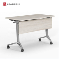 Meja Pelatihan Lipat Bersertifikasi SGS LEADCOM LS-4-6 dengan Roda Nylon yang Dapat Dikunci, Meja Seminar Kantor, Meja Pelatihan Lipat yang Dapat Disusun