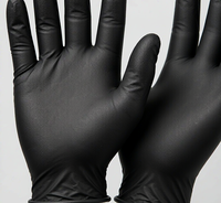Gants jetables en nitrile noir en gros, gants de travail industriels sans poudre pour mécaniciens et nettoyage OEM