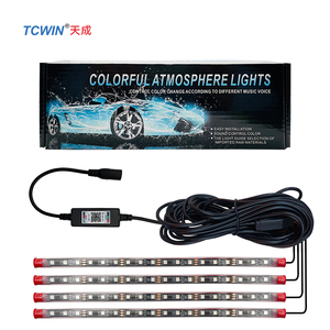 Tcwin 33cm <span class=keywords><strong>RGB</strong></span> 5050 Xe LED dải ánh sáng 12V Phụ kiện cho nội thất mái nhà trang trí BT âm nhạc ứng dụng điều khiển dễ dàng cài đặt - Product Image 3