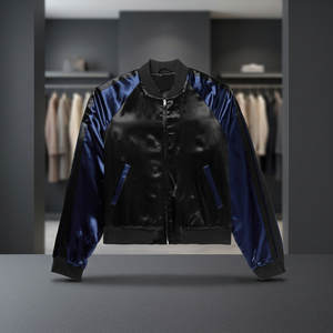Custom Fashion Breathable Silk Polyester Men's Summer Plus-size Long <b>Thin</b> Casual Zipper Motorcycle Jacket - Product Image 3