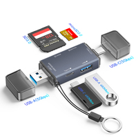 Lector de Tarjetas OTG Portátil 6 en 1 de Alta Calidad y Lector de Tarjetas SD USB-C, Adaptador OTG USB-C con Lector de Tarjetas SD para Teléfono y Portátil