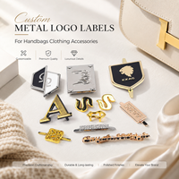 Étiquettes métalliques plaquées or 3D de haute qualité avec logo personnalisé pour sacs à main et vêtements