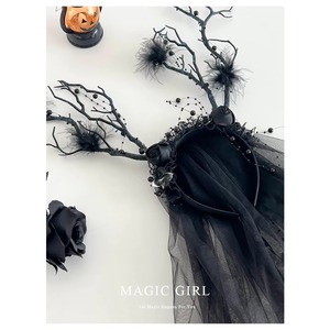 Diadema de rama de árbol de Halloween 2025 para niñas, diadema de tul divertida y espeluznante a la moda para mujeres, accesorios para el cabello en stock - Product Image 6