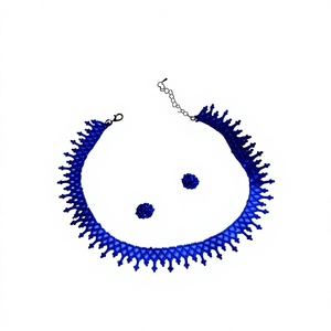 Collar de Moda con Cuentas Azules y Cristales de Imitación para Mujer, Diseño 2026, para Fiestas, por UO INDIA - Product Image 1