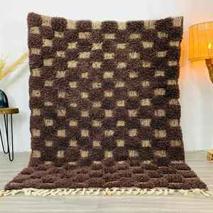 Alfombra de lana anudada a mano marroquí personalizable hermoso patrón abstracto de algodón para uso en el hogar cama habitación Hotel - Product Image 5