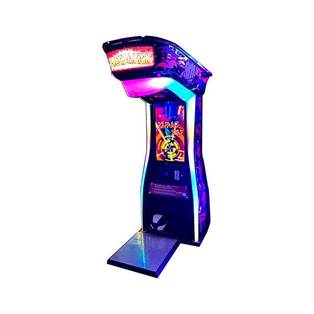Punching Kicking Game Machine Coin Operated Kung Fu Fighting Machine Metal Cabinet LED Light Interactive Strength Tester Game