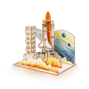 Puzzle 3D en bois Wincent Space Shuttle, diorama de lancement de fusée, kit de modèle aérospatial, jouet scientifique STEM, cadeau pour enfants, passe-temps pour adultes - Product Image 3