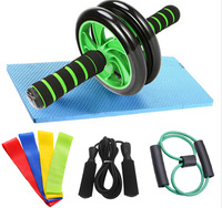 ZJFIT Ensemble de fitness à domicile : Roue abdominale, Support de pompes en mousse, Corde à sauter, Poignée de musculation, Bande de résistance – ABS+Acier+Mousse – Unisexe – Logo personnalisé
