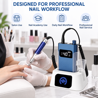 Yaqin 35000RPM Perceuse à ongles portable haute vitesse rechargeable avec support de charge, machine à ongles électrique