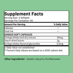Private Label Ginkgo Biloba Capsules Traditionally Used to Support Healthy Circulation and <strong>Brain</strong> <strong>Function</strong> Herbal <strong>Supplement</strong> - Product Image 3