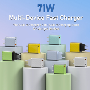 Inde Plug Pin Stock 3 en 1 GaN 71W Max <span class=keywords><strong>Chargeur</strong></span> <span class=keywords><strong>rapide</strong></span> Type C et ports USB pour Nothing <span class=keywords><strong>One</strong></span> <span class=keywords><strong>Plus</strong></span> motorola samsung Téléphone portable - Product Image 3
