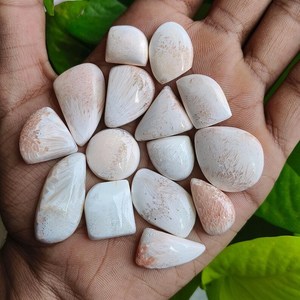 Lote de Cabujones de Gemas de Scolecita Multicolor, 218CT, 15 Piezas, Naturales, Sueltas, para Fabricación de Joyas, Exportador Mayorista de India - Product Image 1