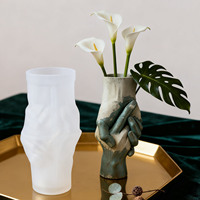 Moule en silicone moderne et simple pour pot de fleurs, pot de rangement en résine époxy, ou moule à gypse ciment à tenir à la main – DIY