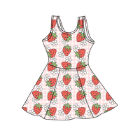 Robe de tennis d'été sans manches à imprimé personnalisé pour bébés filles