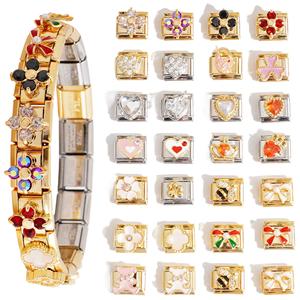 Module Charms Gold Exquisite Accessory Patch DIY Interlocking Fashion Bracelet Jewelry Unisex Gift Zinc Alloy Crystal Rhinestone - Product Image 1