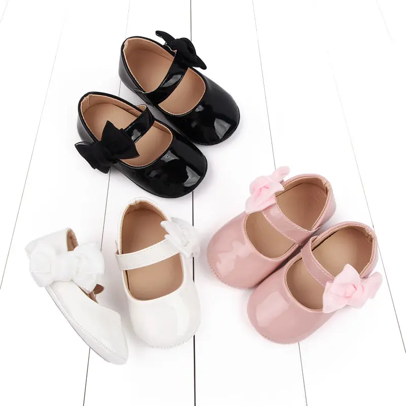 MU Schlussverkauf Bowknot Baby Princess flache Schuhe Bindung Baby Mädchen Schuhe und Oxford weiche Kleinkinder-Schuhe zum Gehen