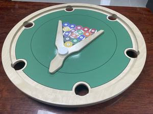Jeu de société en bois Carrooka multifonctionnel : billard, puzzle et jeux de carrom hybrides pour adultes et enfants, table de jeu - Product Image 1
