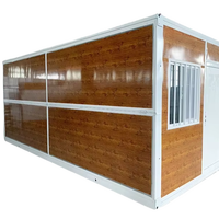 Maison conteneur pliable de 20 pieds, logement modulaire préfabriqué pour camp de travailleurs de chantier, installation rapide
