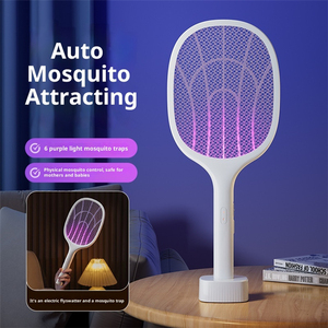 Matamosquitos Eléctrico 2 en 1 de 3000V con Luz LED UV, Recargable, Lámpara Antimosquitos para Control de Plagas en Interiores del Hogar - Product Image 1