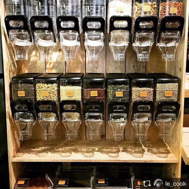 ECOBOX Food grade plastic gravity bin bulk food grain cereal grain supermarket food dispenser