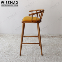 WISEMAX FURNITURE Chaises de bar en bois massif de haute qualité, nouveau design, style tendance, dossier et pieds en bois