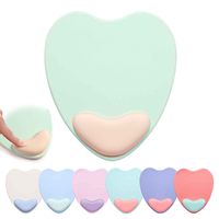 Tapis de souris ergonomique vert avec repose-poignets en gel de soutien et base en PU antidérapante mignon tapis de souris drôle en forme de coeur pour ordinateur