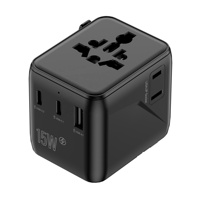 Worldplug 15W adaptateur de prise murale taille compacte chargeur de voyage prise universelle internationale avec 2 types C et 1 USB