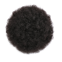 Extension de cheveux synthétique Afro Puff à cordon de serrage, chignon court bouclé crépu, style chignon en forme de beignet avec une touche de lisse