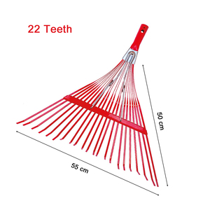 22 dents jardin cour outils de nettoyage feuille râteau tête métal feuilles râteaux outil agricole - Product Image 2