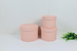 Caja de regalo de Color sólido con estampado de flores, cubo con ranura impermeable, conjunto redondo de <span class=keywords><strong>3</strong></span> piezas, caja dura reciclable - Product Image 6