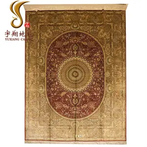 Yuxiang 9 X12 ft Red Central Medaillon Luxus hand gefertigte Perser teppiche und Teppiche Türkei