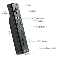 Manette sans fil 2 en 1 avec moteur de vibration intégré, Motion Plus, Nunchuks, manette de jeu pour Wii Wii U