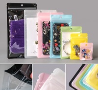 Sacs holographiques refermables de haute qualité avec fenêtre transparente, fermeture à glissière, sacs en plastique transparent pour bijoux