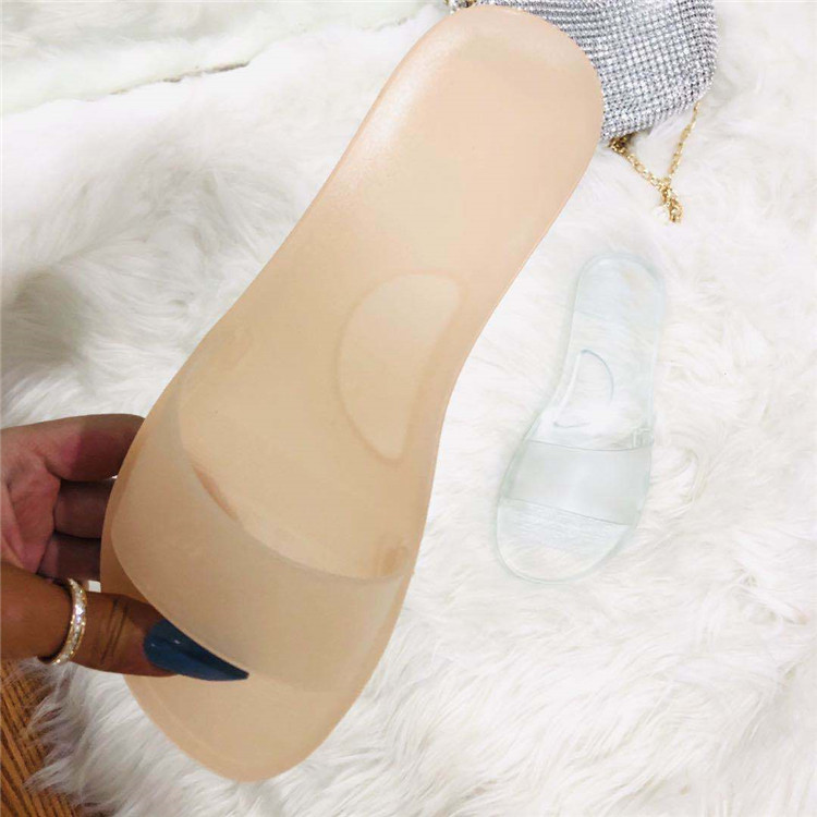 2021 Summer Slides Slippers Non-slip Women Crystal Jelly Sandals Soft Slides Ladies Beach Shoes