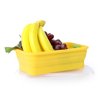 Grande Capacité 1780ml Rectangle Stockage des Aliments et Conteneurs Micro-Ondable Portable Silicone Pliable Bento Boîte À Lunch pour Enfants