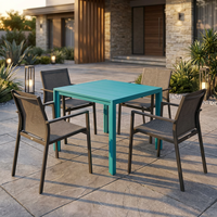 Tables de jardin en aluminium anti-rouille, sur mesure, carrées, pour restaurants, cafés, jardins, villas, terrasses