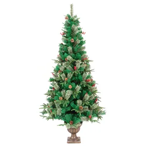 Pre-lit "Feel Real" artificial full down sweeping green Douglas fir white lights including stand Christmas tree
