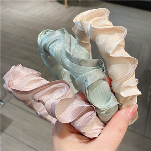 Diadema fruncida Diadema <span class=keywords><strong>de</strong></span> moda para mujer para lavado <span class=keywords><strong>de</strong></span> cara Maquillaje Cuidado <span class=keywords><strong>DE</strong></span> LA PIEL Diadema Accesorios para el cabello - Product Image 2