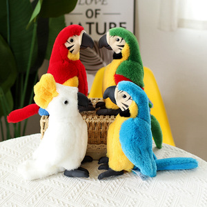 Grensoverschrijdende Simulatie Vogel Ara Pop Pluche Speelgoed Ornamenten Pop Kinderdag Verjaardagscadeau - Product Image 1