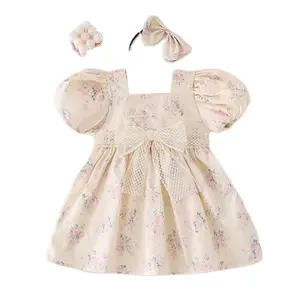 Gaun princess bayi perempuan 2 tahun baju anak-anak balita bayi musim panas baju anak perempuan gaun kakak dan romper bayi bunga