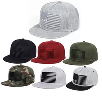 Topi Bordir 3D Berkualitas Tinggi Bendera Amerika Serikat Topi Snapback Pinggiran Rata Topi Amerika Pinggiran Rata