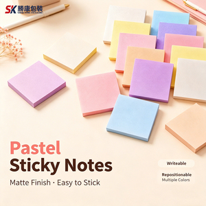SK Pastel Sticky <b>Notes</b> Matte Finish Colorful Memo Pads Easy to <b>Stick</b> Repositionable - Product Image 1
