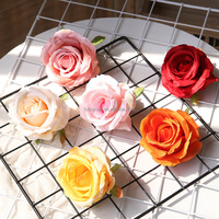 F516 Haute Qualité 10CM Multicolore Floral Mur Toile de Fond Décorations Soie Artificielle Velours Rose Tête de Fleur pour les Mariages Fêtes