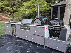 Cuisine d'Extérieur Modulaire Noire "Egg" avec <span class=keywords><strong>Four</strong></span> à <span class=keywords><strong>Pizza</strong></span>, en Acier Inoxydable – Ensemble de Meubles BBQ pour Fête en Jardin - Product Image 5