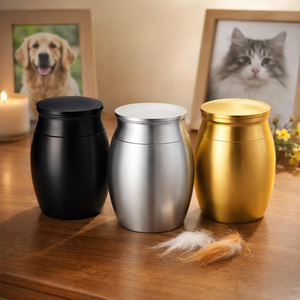 Küçük Avrupa Tarzı Paslanmaz Çelik Küllük Mini Kavanoz Köpekler İçin Cenaze Malzemeleri Mühürlü Evcil Hayvan Tabutları ve Urnleri - Product Image 5
