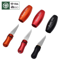 Couteau à lame fixe Cool Bowling en alliage d'aluminium léger, couteau de poche porte-clés EDC pour la randonnée et le camping avec anneau