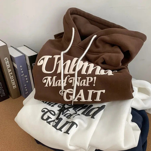 Wholesale Pullover <b>Men</b> Hoodies Custom 3d Puff Print Digital Logo Hoody Cotton Polyester Unlined Oversized <b>Hoodie</b> for <b>Men</b> - Product Image 3