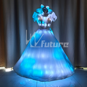 Vêtements de performance lumineux à LED pour adultes filles 1 pièce <span class=keywords><strong>Robe</strong></span> de neige blanche Arc-en-ciel Scène Cosplay pour fête Costume Performance - Product Image 2