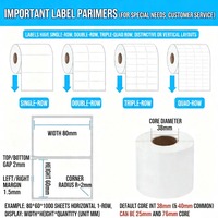Etiqueta Térmica Directa Personalizada / Rollo de Etiquetas de Código de Barras para Etiquetas de Envío, Adhesivo Impermeable, Resistente a los Arañazos